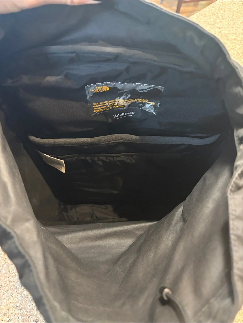 The North Face Black Premium Rucksack Black with Brown Leather Trim